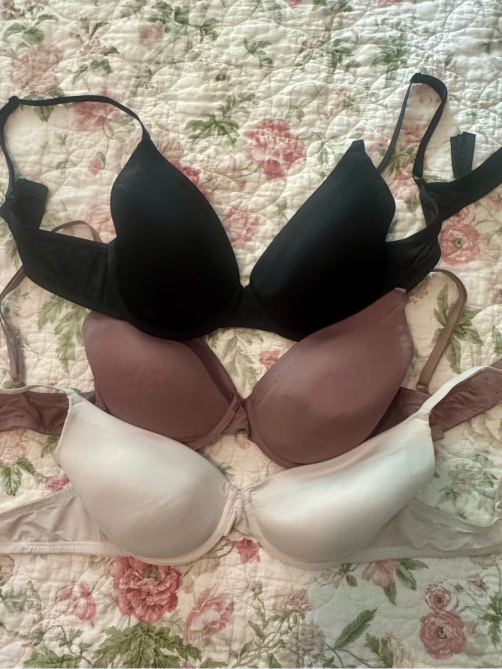 Everyday T-Shirt Bra Trio - Black, Mauve, & White